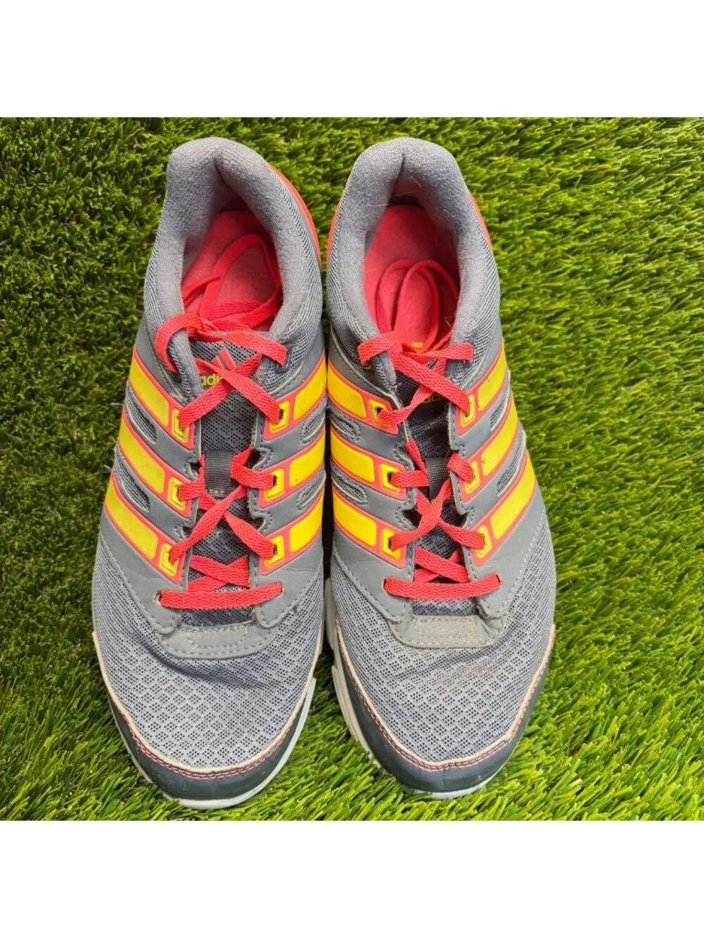 Adidas Climawarm Womens Size 8 Gray Pink Yellow Athletic Running Shoes Sneakers
